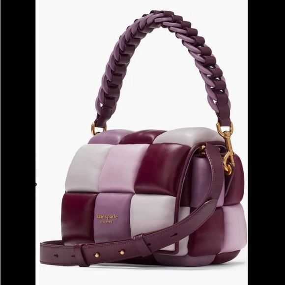 Kate Spade New York Boxxy 3D ColorBlock Leather Crossbody Purple  Bag - Picture 3 of 3